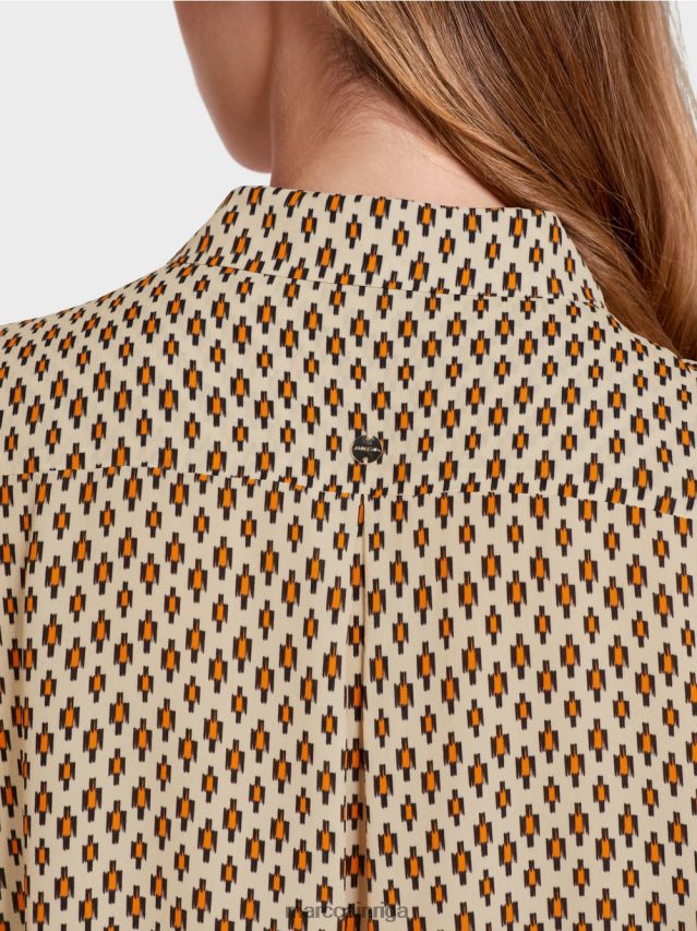 apģērbs krēms VRBHXD917 Marc Cain viskozes blūze ar visu apdruku