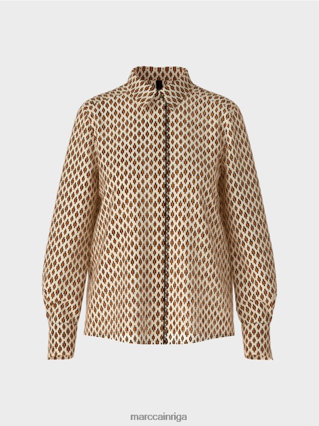 apģērbs krēms VRBHXD917 Marc Cain viskozes blūze ar visu apdruku