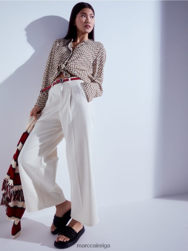 apģērbs krēms VRBHXD917 Marc Cain viskozes blūze ar visu apdruku