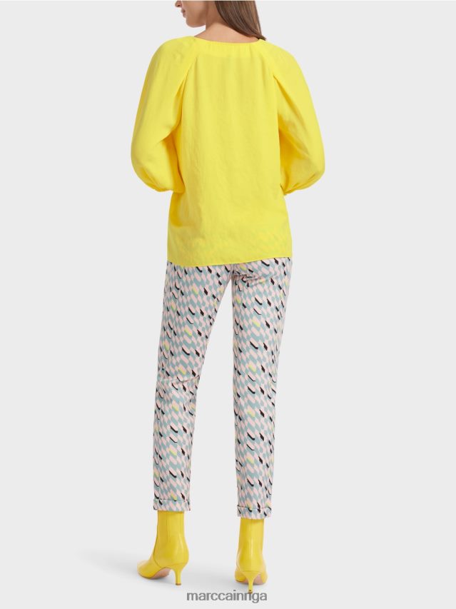 apģērbs mīksts citrons VRBHXD880 Marc Cain v-veida kakla izgriezums \"pārdomājiet kopā blūzi