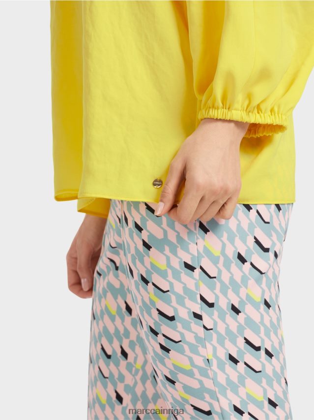 apģērbs mīksts citrons VRBHXD880 Marc Cain v-veida kakla izgriezums \"pārdomājiet kopā blūzi