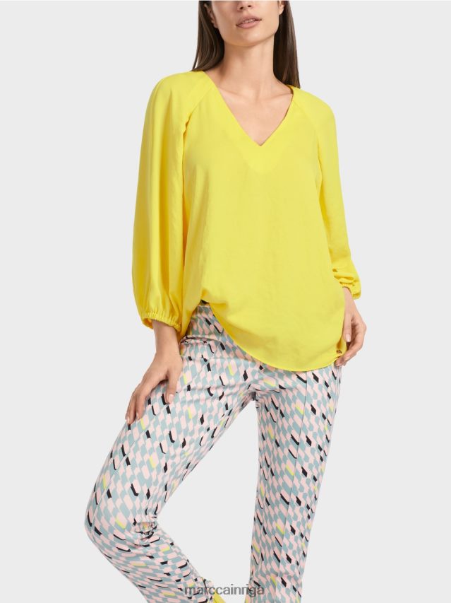 apģērbs mīksts citrons VRBHXD880 Marc Cain v-veida kakla izgriezums \"pārdomājiet kopā blūzi