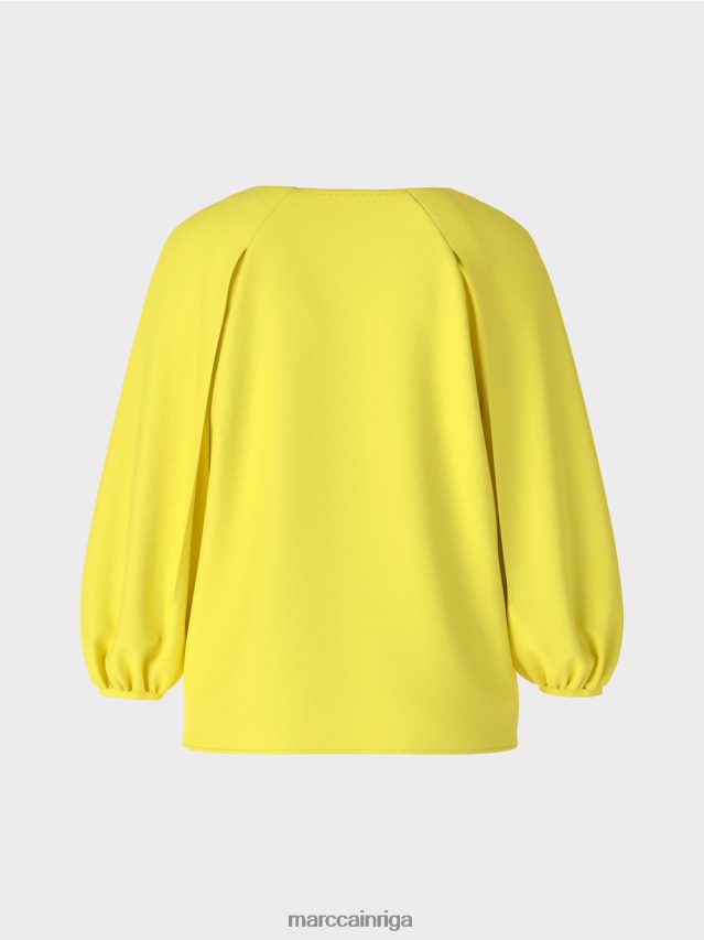 apģērbs mīksts citrons VRBHXD880 Marc Cain v-veida kakla izgriezums \"pārdomājiet kopā blūzi