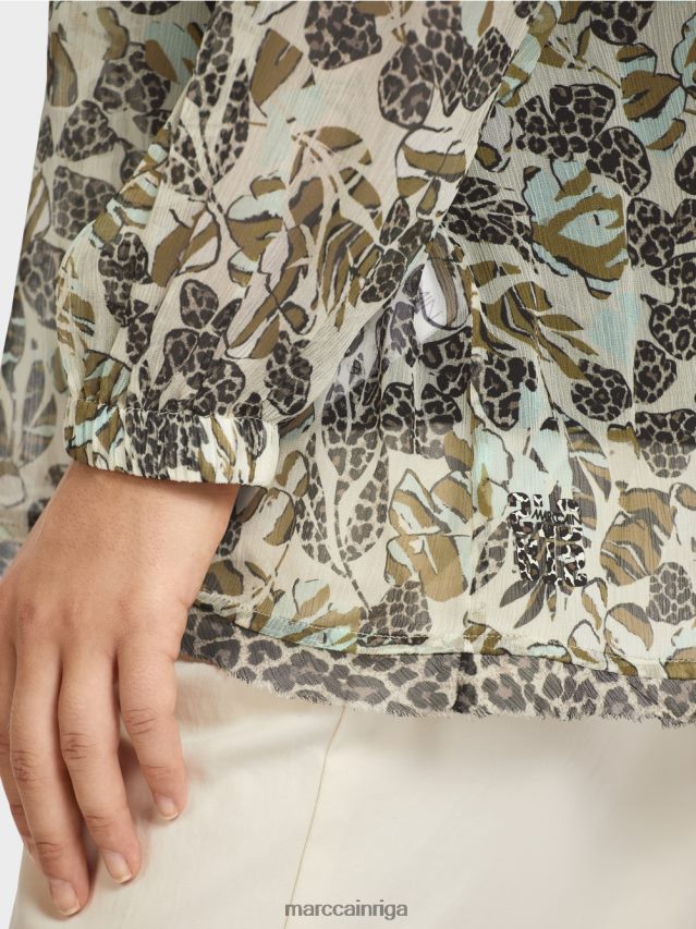 apģērbs mīksts jumta logs VRBHXD981 Marc Cain blūzes stila tops no viskozes krepa