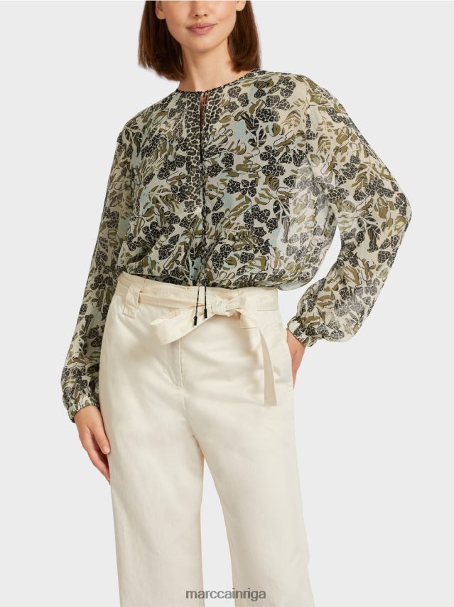 apģērbs mīksts jumta logs VRBHXD981 Marc Cain blūzes stila tops no viskozes krepa