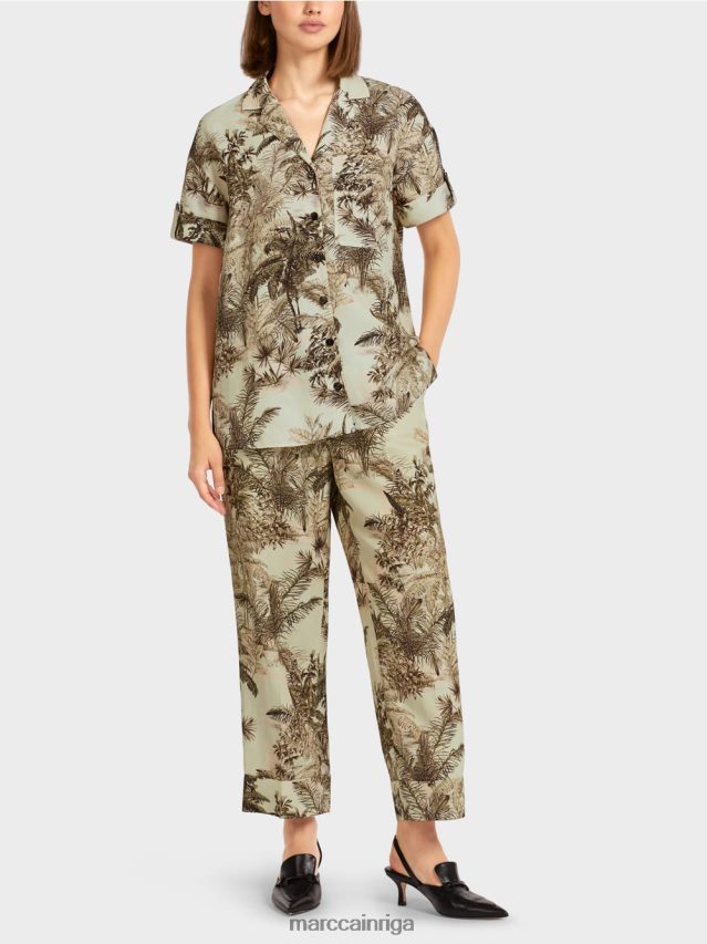 apģērbs maiga elpa VRBHXD961 Marc Cain krekla stila blūze ar plaukstas motīvu