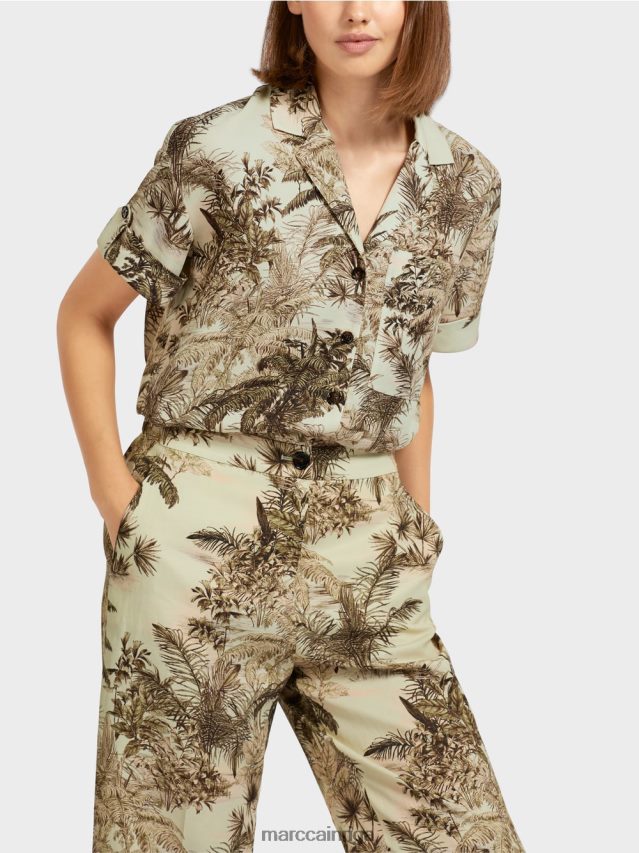 apģērbs maiga elpa VRBHXD961 Marc Cain krekla stila blūze ar plaukstas motīvu