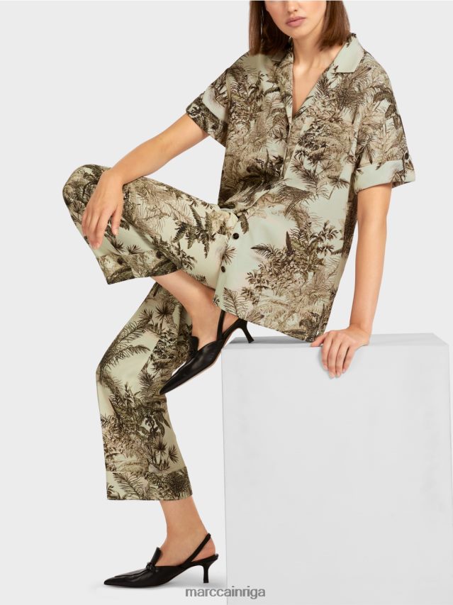 apģērbs maiga elpa VRBHXD961 Marc Cain krekla stila blūze ar plaukstas motīvu