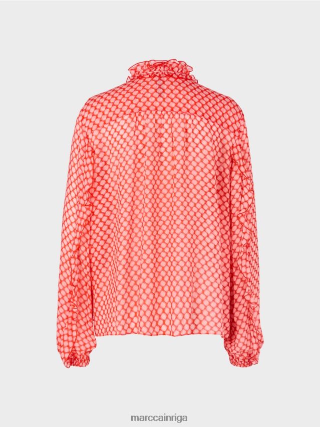 apģērbs mandarīns VRBHXD971 Marc Cain blūze ar rievotām detaļām