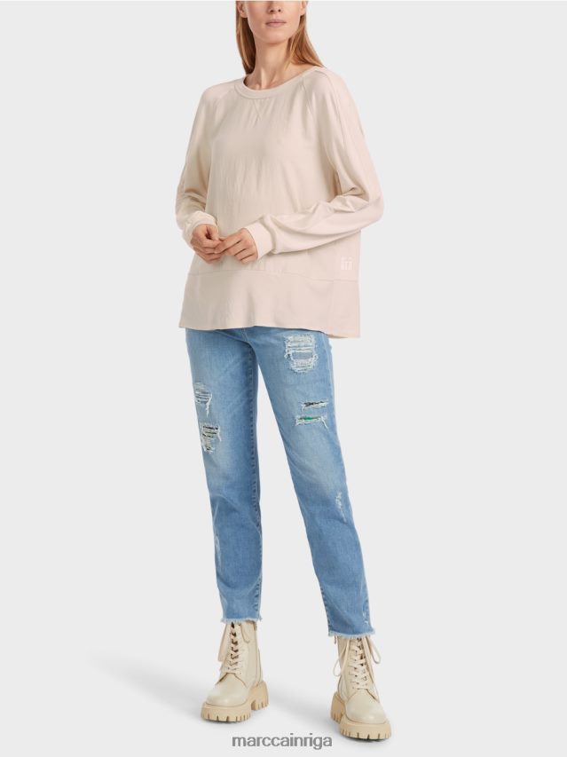 apģērbs mandeļu zieds VRBHXD835 Marc Cain raglāna blūze ar materiālu maisījumu