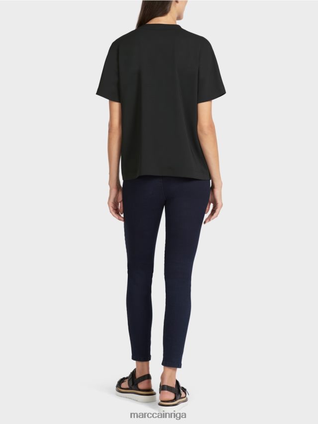 apģērbs melns VRBHXD1008 Marc Cain vienkāršs kimono tops