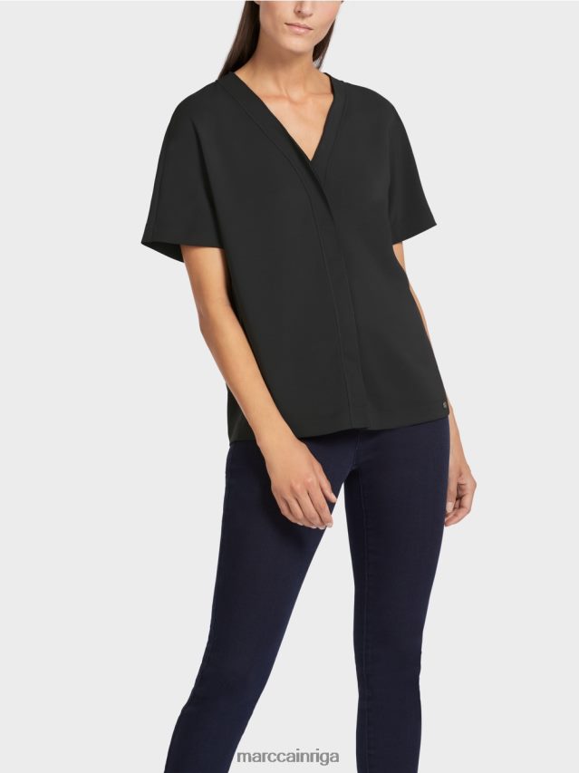 apģērbs melns VRBHXD1008 Marc Cain vienkāršs kimono tops