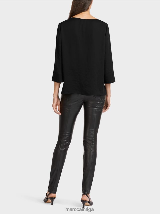 apģērbs melns VRBHXD1010 Marc Cain \"pārdomāt kopā\" ​​blūzes stila tops