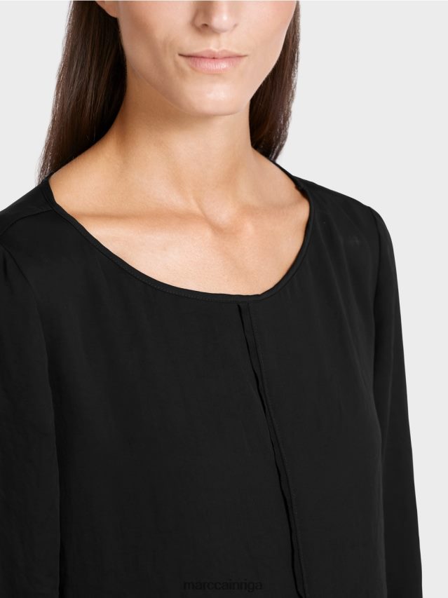 apģērbs melns VRBHXD1010 Marc Cain \"pārdomāt kopā\" ​​blūzes stila tops