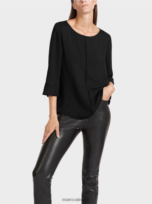 apģērbs melns VRBHXD1010 Marc Cain \"pārdomāt kopā\" ​​blūzes stila tops