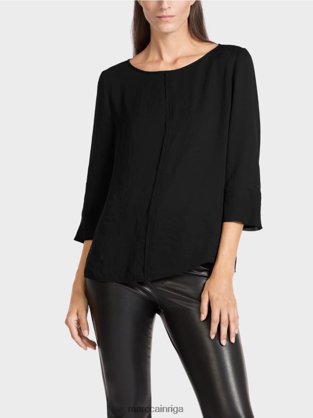 apģērbs melns VRBHXD1010 Marc Cain \"pārdomāt kopā\" ​​blūzes stila tops