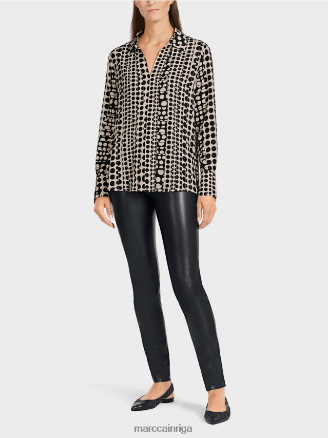 apģērbs melns VRBHXD1025 Marc Cain tunika kleita ar op-art dizainu