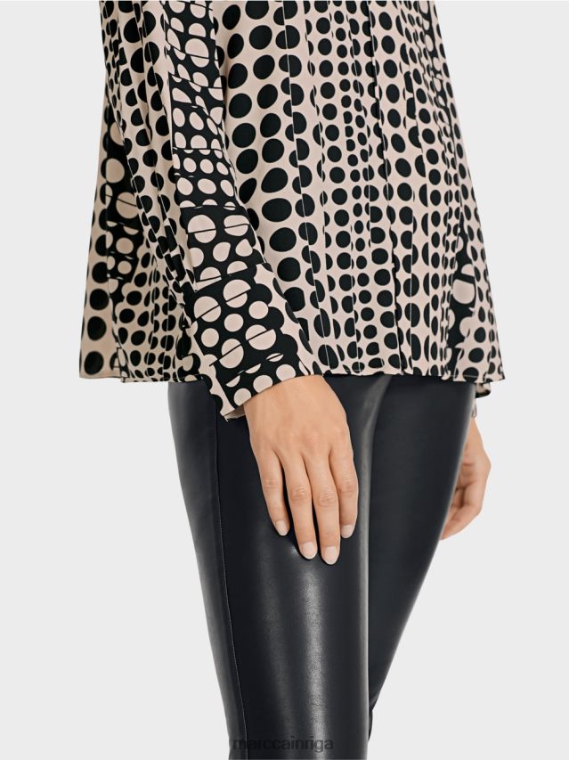 apģērbs melns VRBHXD1025 Marc Cain tunika kleita ar op-art dizainu