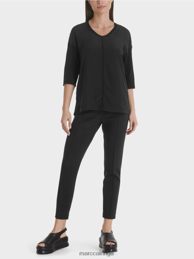 apģērbs melns VRBHXD1031 Marc Cain Blūzes krekls no materiālu maisījuma