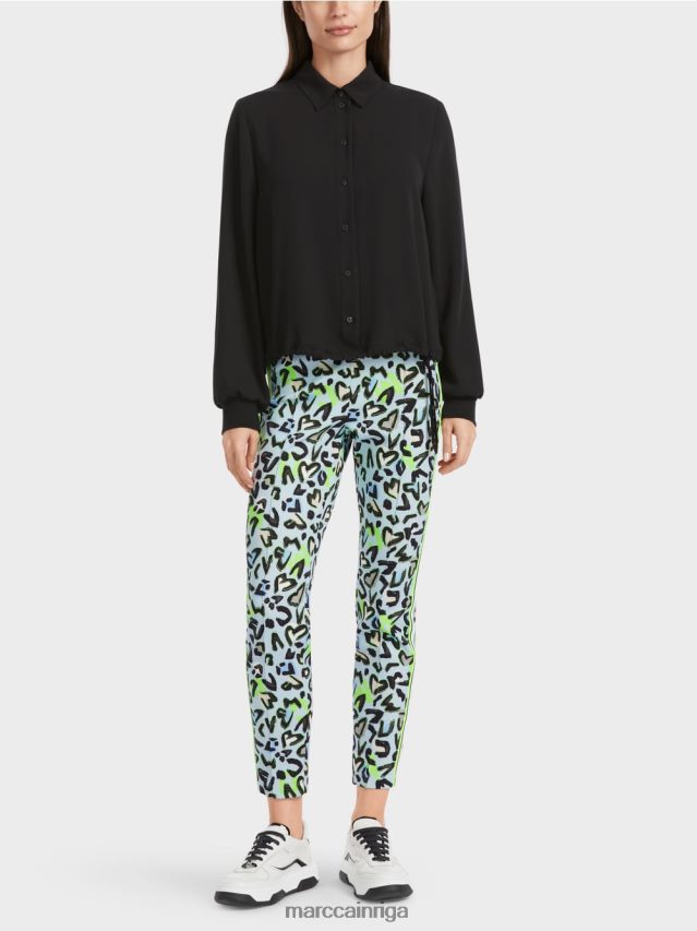 apģērbs melns VRBHXD876 Marc Cain blūze ar aukliņu