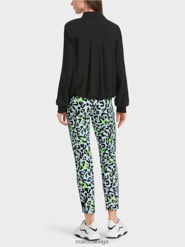 apģērbs melns VRBHXD876 Marc Cain blūze ar aukliņu