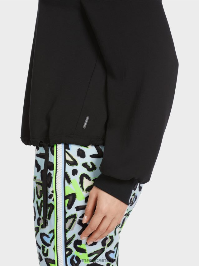 apģērbs melns VRBHXD876 Marc Cain blūze ar aukliņu