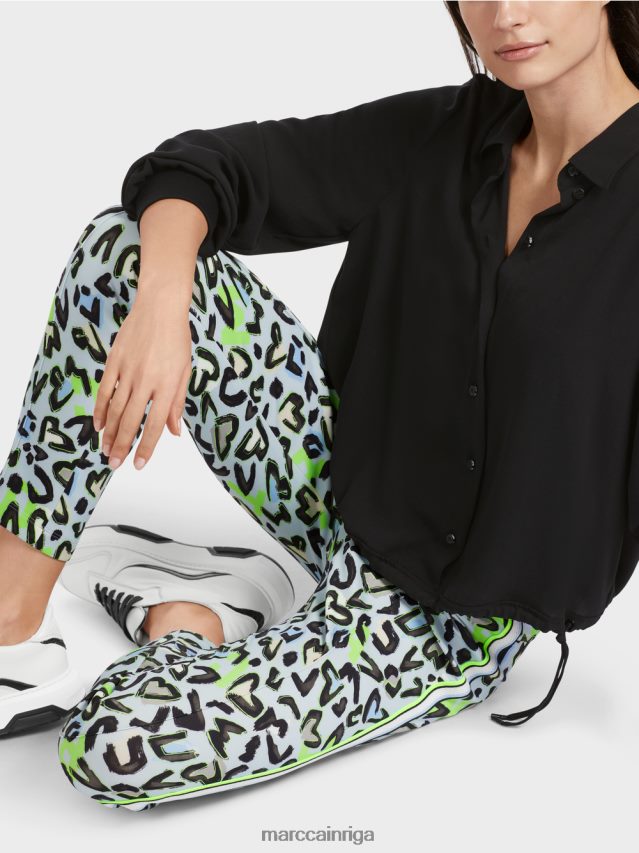 apģērbs melns VRBHXD876 Marc Cain blūze ar aukliņu