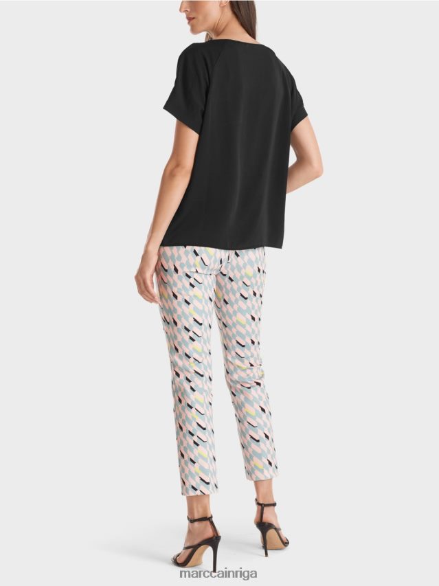 apģērbs melns VRBHXD887 Marc Cain pūrista \"pārdomāt kopā\" ​​blūze