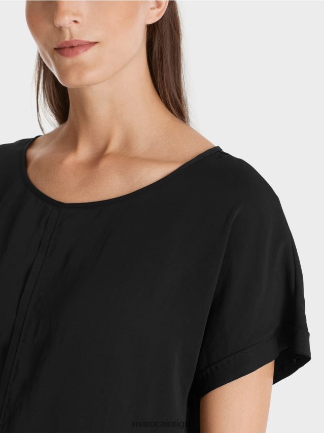 apģērbs melns VRBHXD887 Marc Cain pūrista \"pārdomāt kopā\" ​​blūze