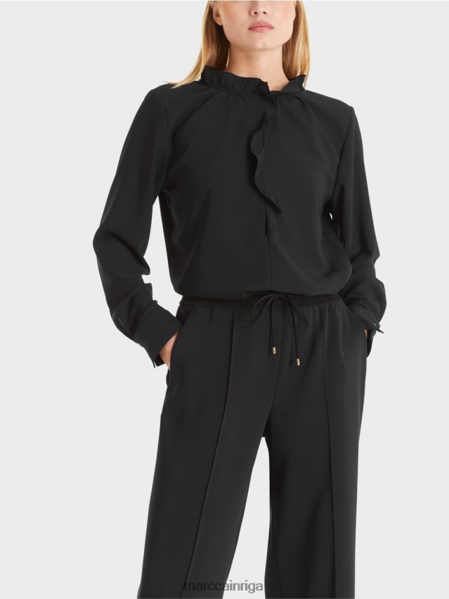 apģērbs melns VRBHXD895 Marc Cain plūstoša blūze