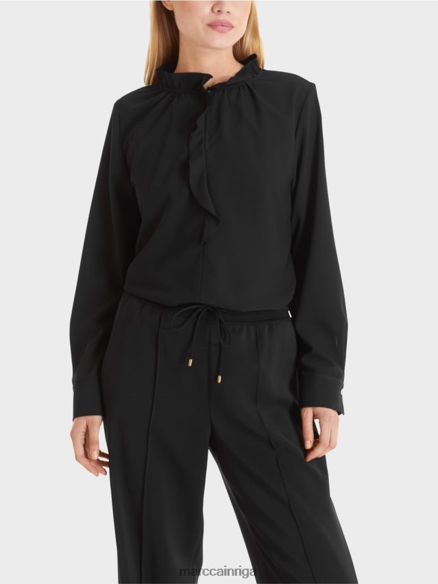 apģērbs melns VRBHXD895 Marc Cain plūstoša blūze