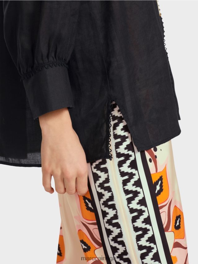 apģērbs melns VRBHXD915 Marc Cain blūze rāmijā (ķīnas zāle)