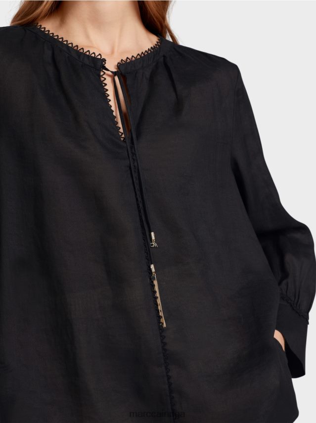 apģērbs melns VRBHXD915 Marc Cain blūze rāmijā (ķīnas zāle)