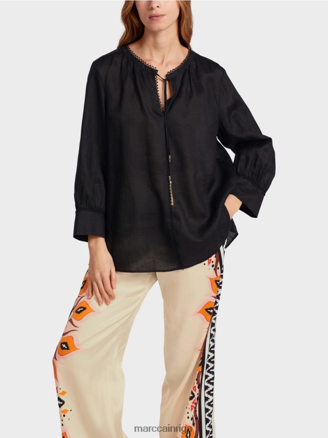 apģērbs melns VRBHXD915 Marc Cain blūze rāmijā (ķīnas zāle)