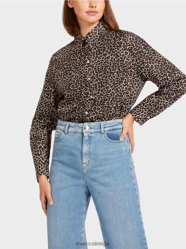 apģērbs pūderkrēms VRBHXD977 Marc Cain \"pārdomājiet kopā\" ​​krekla stila blūze