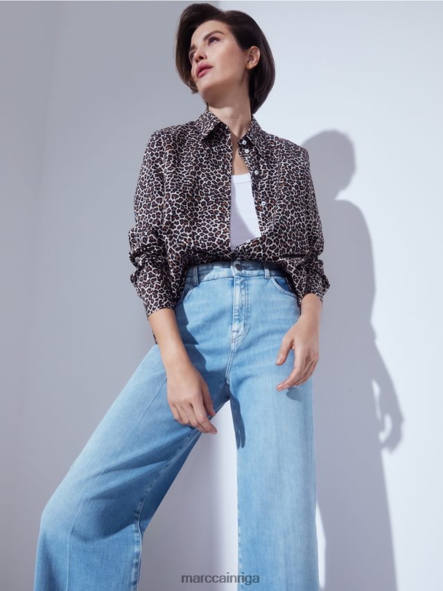 apģērbs pūderkrēms VRBHXD977 Marc Cain \"pārdomājiet kopā\" ​​krekla stila blūze