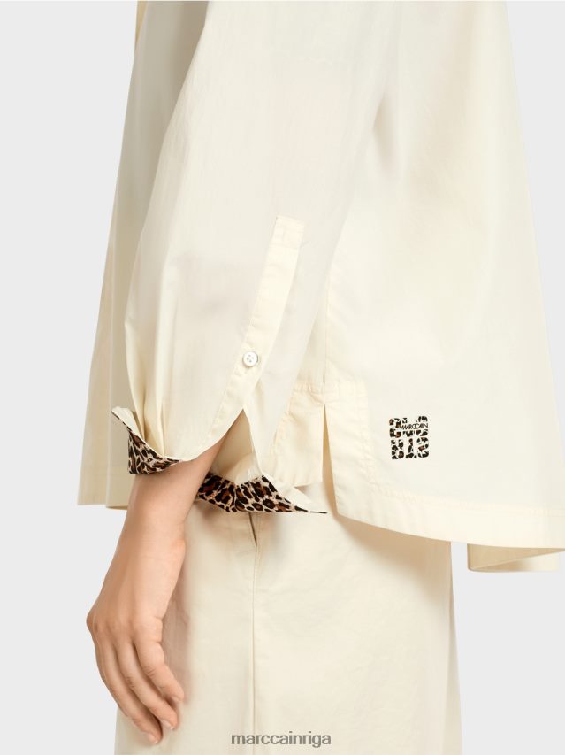 apģērbs pūderkrēms VRBHXD980 Marc Cain \"pārdomājiet kopā\" ​​sievišķīga blūze