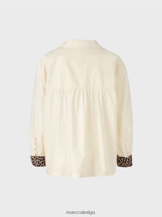 apģērbs pūderkrēms VRBHXD980 Marc Cain \"pārdomājiet kopā\" ​​sievišķīga blūze