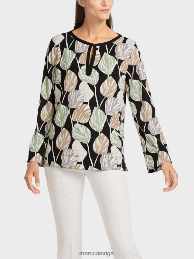 apģērbs pulveris piparmētra VRBHXD1007 Marc Cain blūzes stila tops ar garām piedurknēm