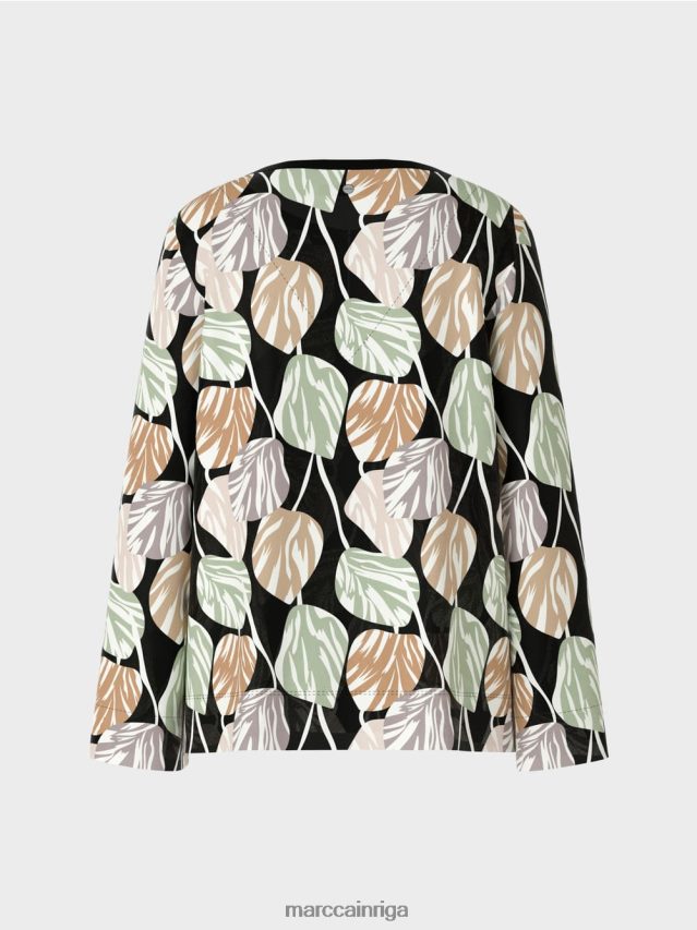 apģērbs pulveris piparmētra VRBHXD1007 Marc Cain blūzes stila tops ar garām piedurknēm