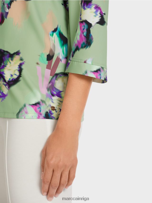 apģērbs pulveris piparmētra VRBHXD1009 Marc Cain blūzes stila tops ar trīs ceturtdaļām piedurknēm