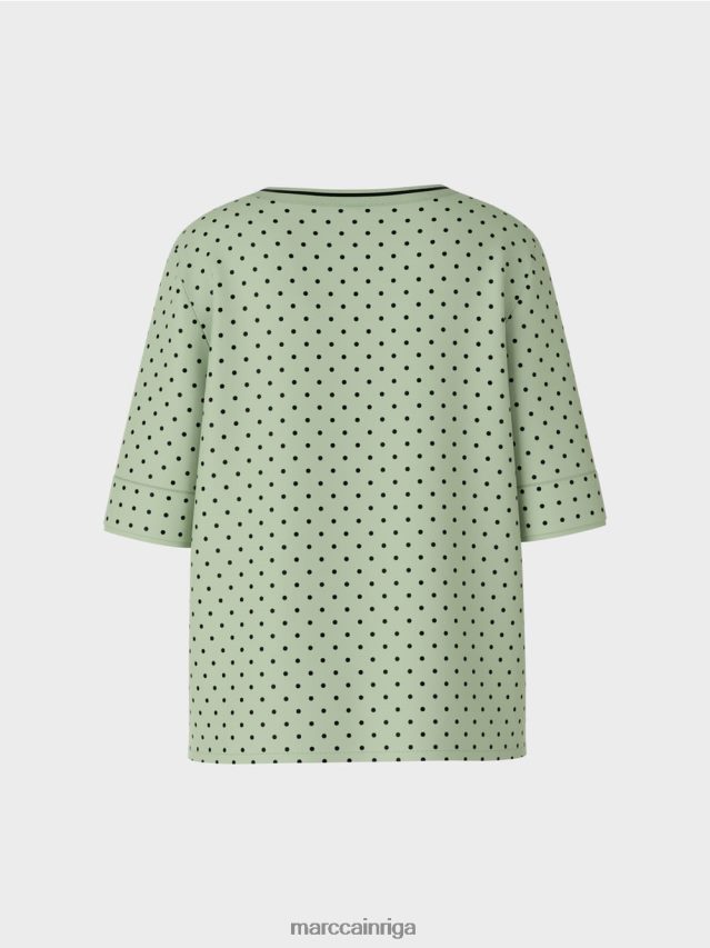 apģērbs pulveris piparmētra VRBHXD1014 Marc Cain blūzes stila tops ar punktiem