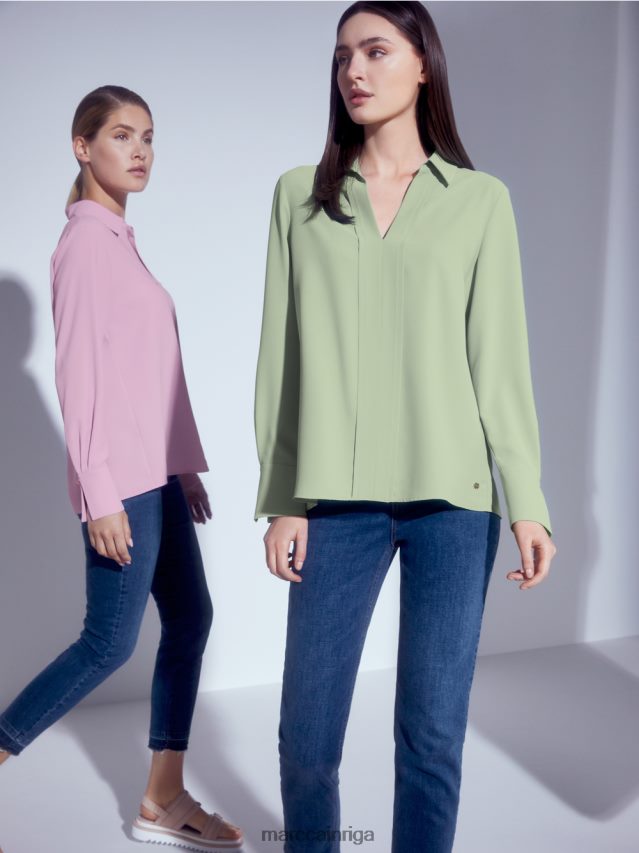 apģērbs pulveris piparmētra VRBHXD1022 Marc Cain tunika kleita ar blūzes apkakli