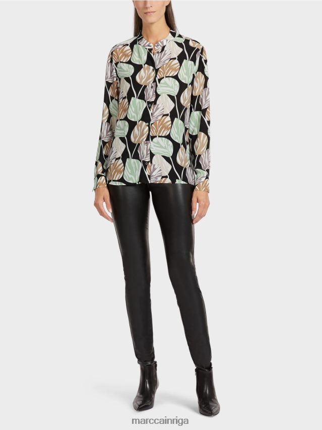 apģērbs pulveris piparmētra VRBHXD1023 Marc Cain stilīga blūze ar stāvapkakli