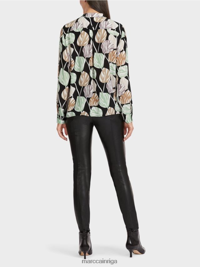 apģērbs pulveris piparmētra VRBHXD1023 Marc Cain stilīga blūze ar stāvapkakli