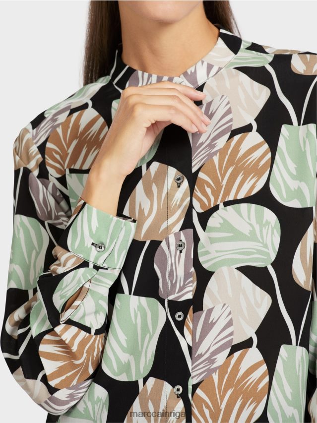 apģērbs pulveris piparmētra VRBHXD1023 Marc Cain stilīga blūze ar stāvapkakli