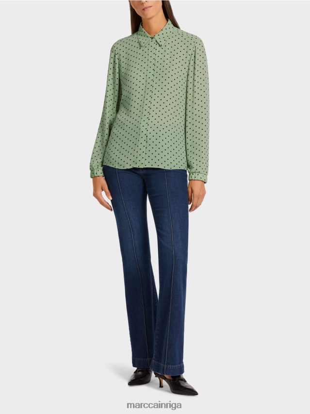 apģērbs pulveris piparmētra VRBHXD1024 Marc Cain stilīga blūze ar punktiem