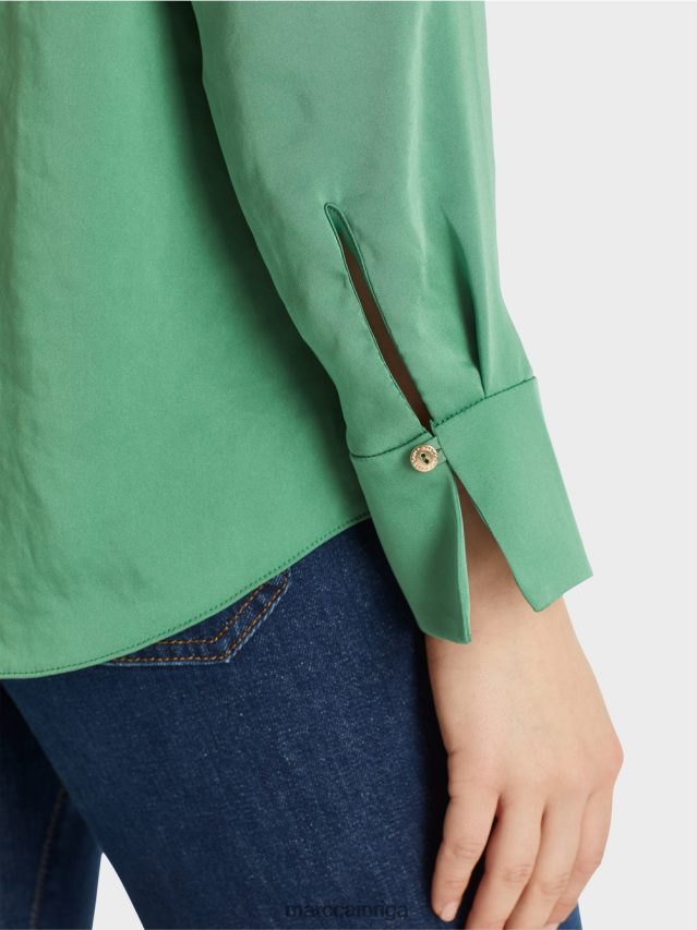 apģērbs sūnu zaļa VRBHXD1003 Marc Cain vienkrāsains blūzes stila tops