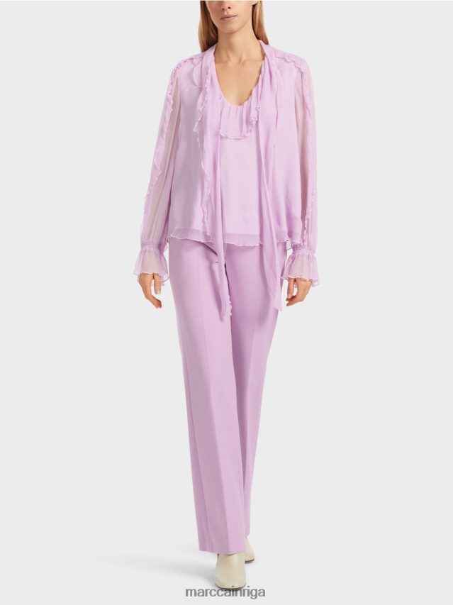 apģērbs spilgta lavanda VRBHXD844 Marc Cain saburzīta šifona blūze