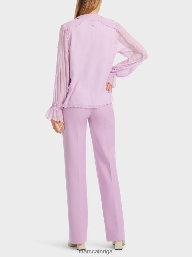 apģērbs spilgta lavanda VRBHXD844 Marc Cain saburzīta šifona blūze